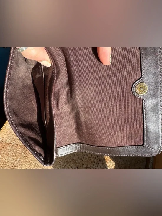 Coach Brown Signature Canvas Wristlet with Dark Brown Leather Trim - Picture 4 of 5